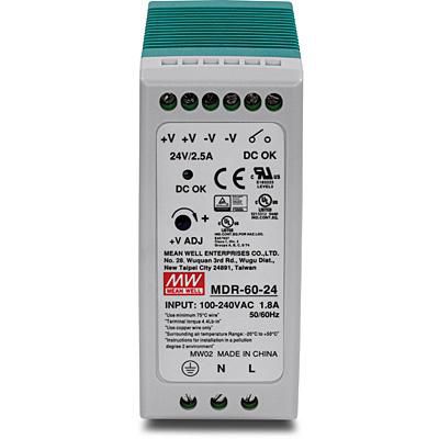 TRENDnet Output: 60W, 24V, 2.5A, Input: 100-240V AC, 50/60Hz, 1.8A 120-370V DC, MTBF 2.992.000h, 300g - W125075831
