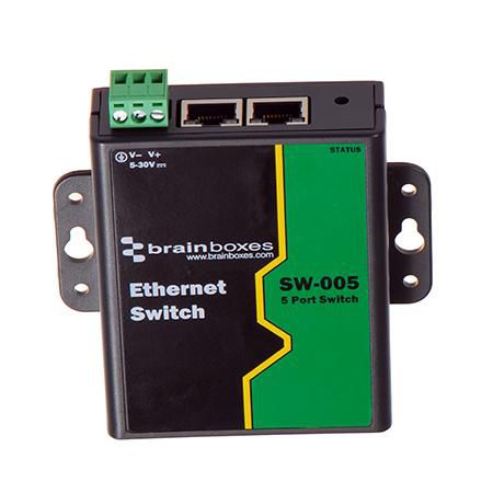 Brainboxes 5 Port Unmanaged Ethernet Switch Wall Mountable - W124590884