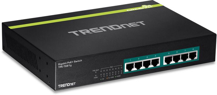TRENDnet 8x Gigabit, PoE+, GREENnet, 110 - 240V AC - W124676357