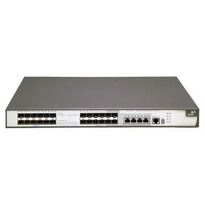 Hewlett Packard Enterprise E5500-24G-SFP, 1U, 24-port, Gigabit Ethernet, SFP/RJ-45, 10-GbE, 7.1kg, grey/silver - W124690136