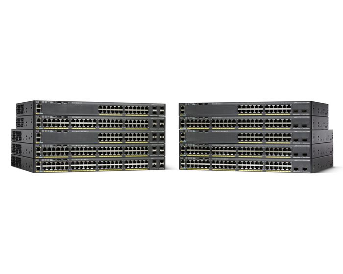 Cisco Catalyst 2960-X, 48 x 10/100/1000 Ethernet, 2 x SFP, APM86392 600MHz dual core, DRAM 512MB, Flash 64MB, LAN Lite - W126847899