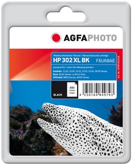 AgfaPhoto Ink cartridge, Black HP No. 302 XL - W124945297