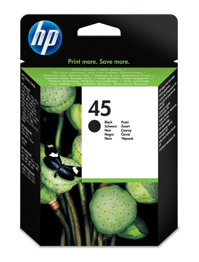HP 45 Black Inkjet Print Cartridge - W125122975