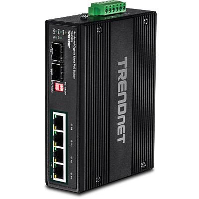 TRENDnet 6-Port Hardened Industrial Switch, Gigabit, PoE, DIN-Rail - W125175684