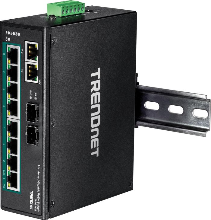 TRENDnet Ethernet x 10, SFP slots x 2, PoE+, 16 K entries, 2048 KB Buffer - W125275538