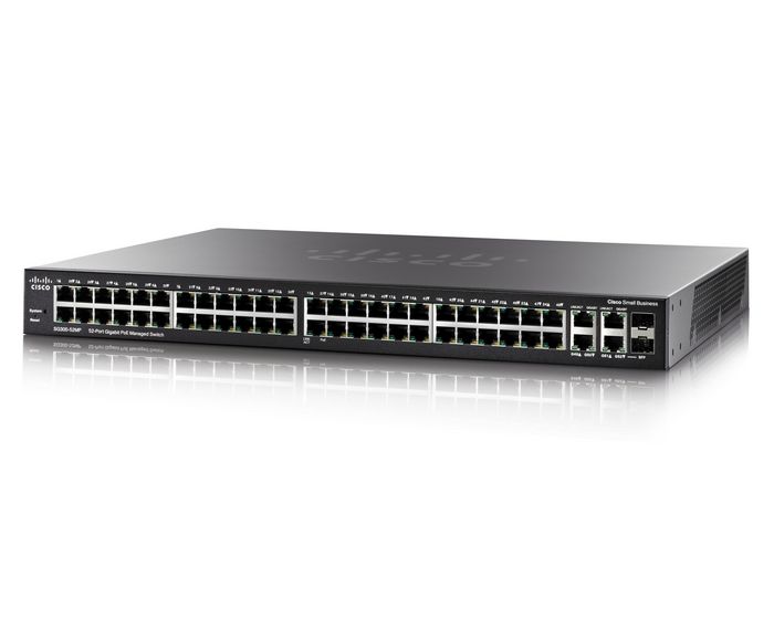 Cisco SB SG300-52MP, Small Business 300 Series Managed Switch, Layer 3, 50x RJ-45 + 2x RJ-45/SFP Combo, Gigabit Ethernet, PoE+ - W125274142