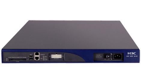 Hewlett Packard Enterprise MSR30-20 - Gigabit Ethernet, 30000 entries, Duplex, 4 SIC slots, 2 MIM, 2x RJ-45, RISC (533 MHz), 256MB DDR SDRAM, 256MB Flash, 6.9kg, Black/Blue - W128441066