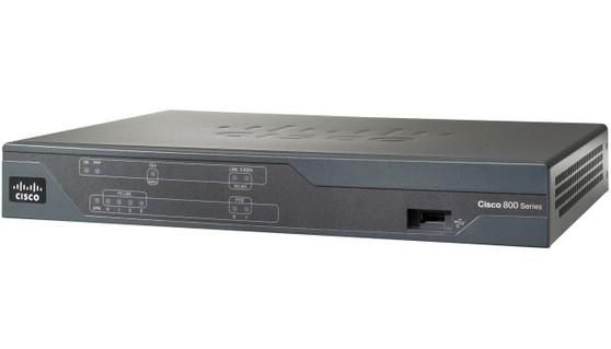 Cisco C881-K9 - 10/100Mbps RJ-45 WAN, 4x 10/100-Mbps LAN, 512MB DRAM, 256MB Flash, 1x USB 1.1, Connectivity for up to 20 users - W126812730