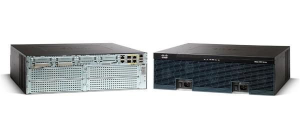 Cisco 3945 Security Bundle, SEC License PAK, 3x 10/100/1000, C3900-SPE150/K9, 4x EHWIC slots, 4x DSP, 1x ISM, 4x SM, 256MB CF, 1 GB DRAM, IP Base - W125092478