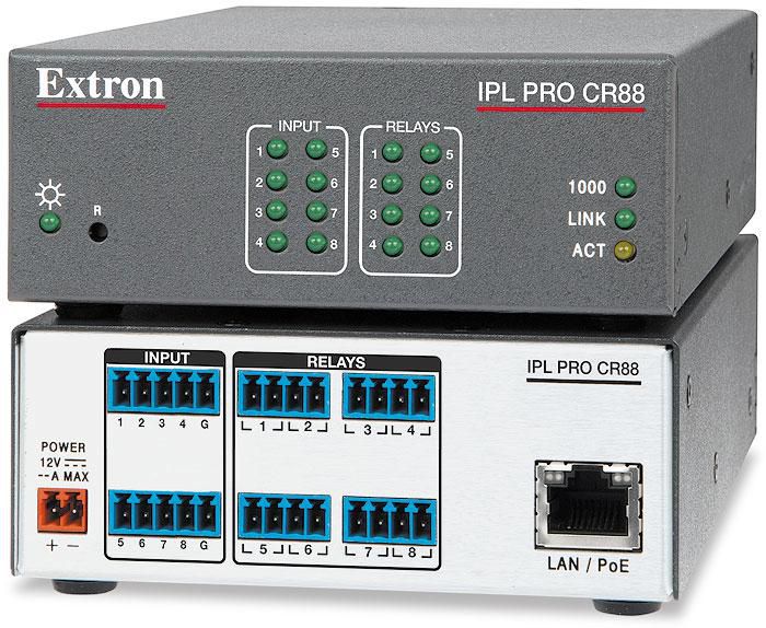 Extron IPL Pro CR88, 512 MB, RJ-45, 8 contacts, 8 relais, 24V DC, 1A, 43x109x152 mm - W124492811