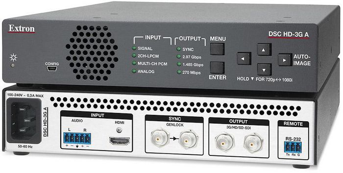 Extron HDMI, 3G/HD/SD-SDI, 2048x1080, RS-232, BNC, 75 ohms, 20 - 20000Hz, 100 - 240V - W124825941