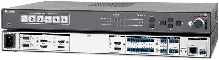 Extron 2xRGB, 4xHDMI, 15kHz - 100kHz, 24Hz - 75Hz, 1920 x 1200, 30dB, 1xRS-232, 100 - 240V, black - W125225641