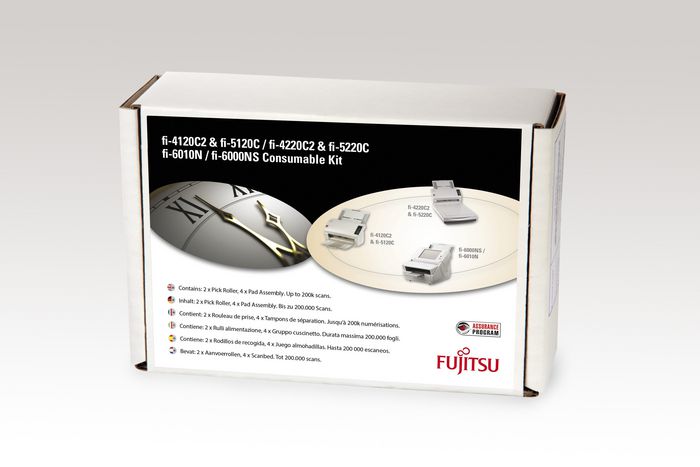Fujitsu Kits de consommables pour fi-6010N, fi-4120C2, fi-4220C2, fi-5120C, fi-5220C, fi-6000NS - W124647692