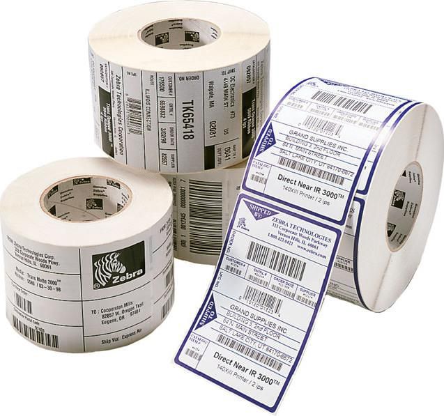 Zebra Thermal Transfer Labels for Mid-High Printers, Z-Perform 1000T, 102 x 38mm - W124708240