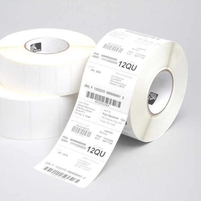Zebra Label, Paper, 38x25mm; Thermal Transfer, Z-Perform 1000T, Uncoated, Permanent Adhesive, 25mm Core - W125037050