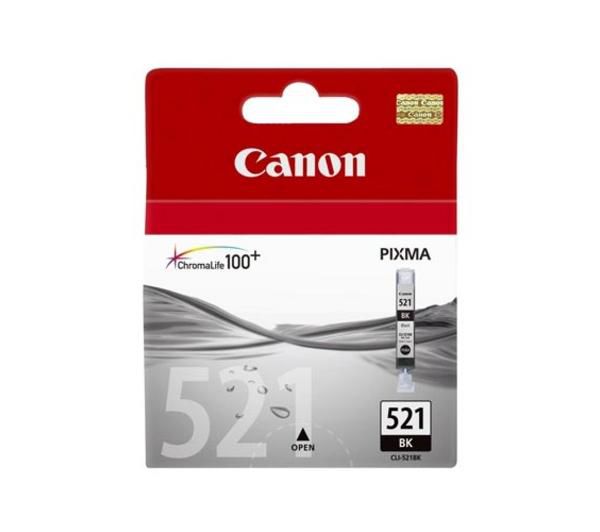 Canon CLI-521 Black ink tank, blister with security, for PIXMA iP3600/PIXMA MX870 - W124707872