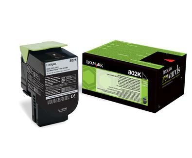 Lexmark 802K 1K Black Return Program Toner Cartridge - W124482549