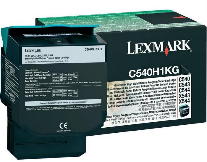 Lexmark C54x, X54x Cartouche de toner Return Program Noir haute capacité (2,5K) - W124547031