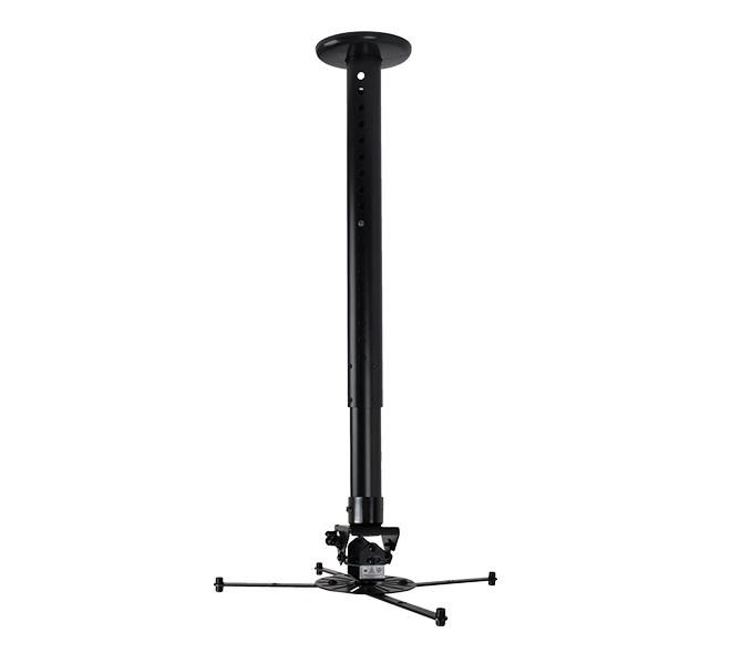 B-Tech Adjustable Drop XL Projector Ceiling Mount with Micro-Adjustment, max 25 kg, Tilt +/-13°, Roll +/-6°, Swivel 360°, 722 - 1122 mm, Black - W124746388