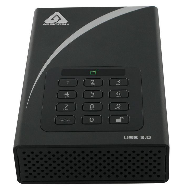 Apricorn Aegis Padlock DT 1TB - USB 3.0 Desktop Drive, 256-bit AES Encryption, 8 MB, 12 ms - W124444984