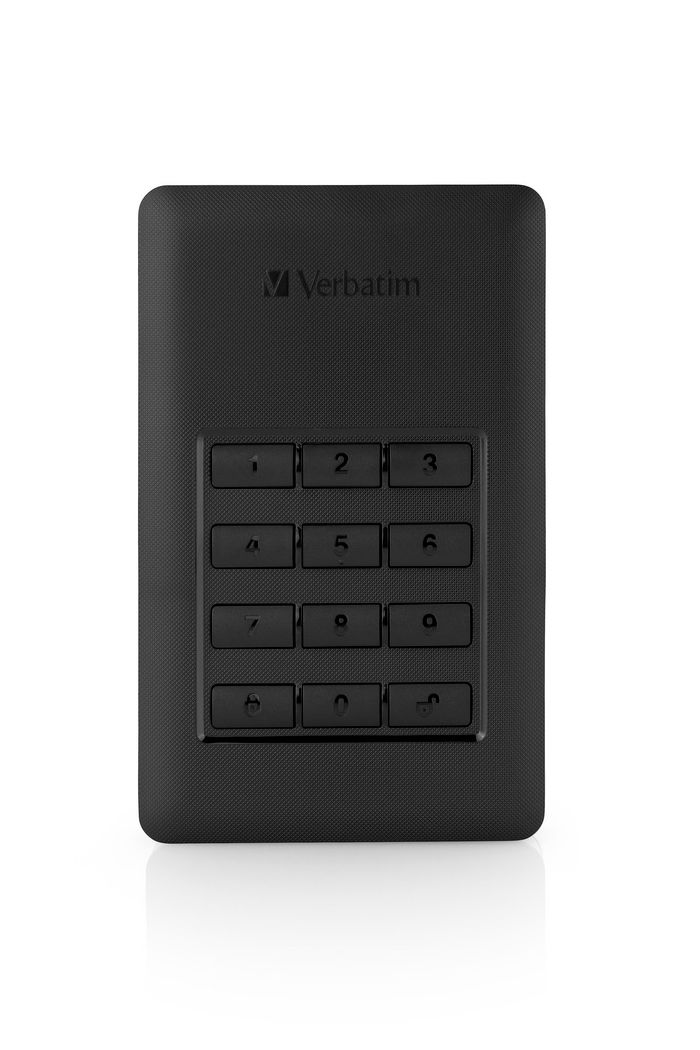 Verbatim Store 'n' Go Secure Portable HDD with Keypad Access, USB 3.1, 2TB - W125091077
