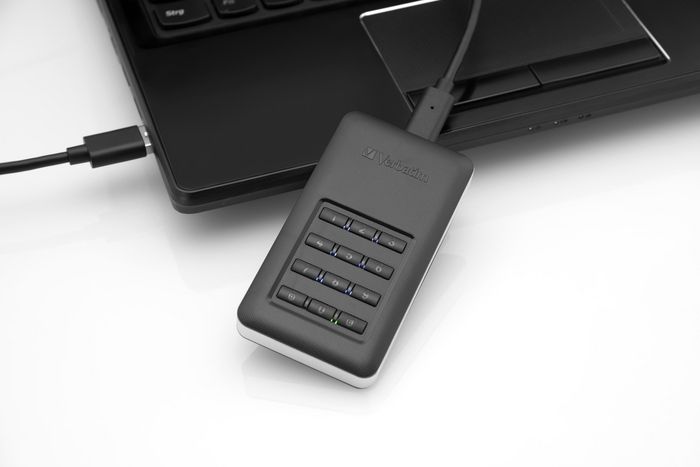 Verbatim Store 'n' Go Secure Portable SSD with Keypad Access, USB 3.1, 256GB - W125191025