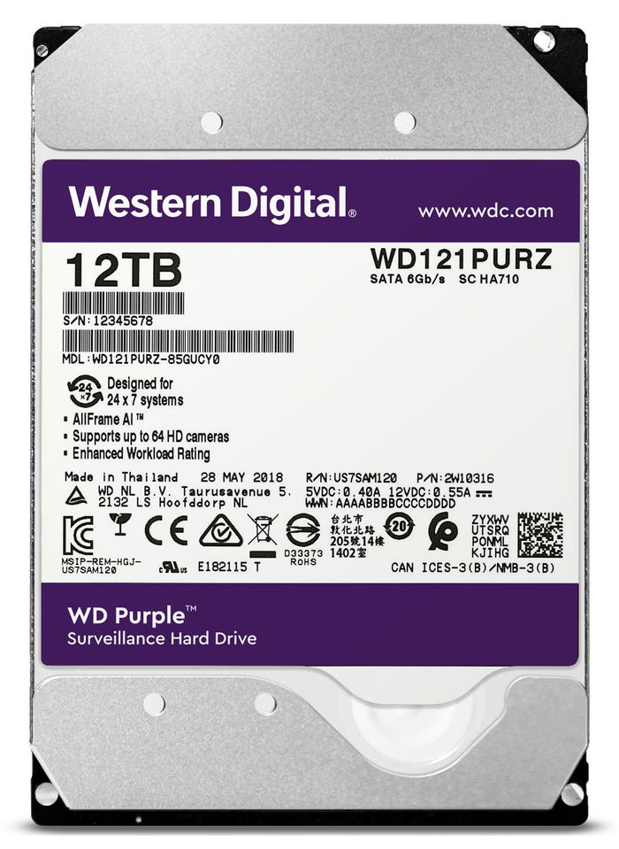 Western Digital 12TB, 7200RPM, 256MB, 3.5", SATA 6GB/s - W125178007