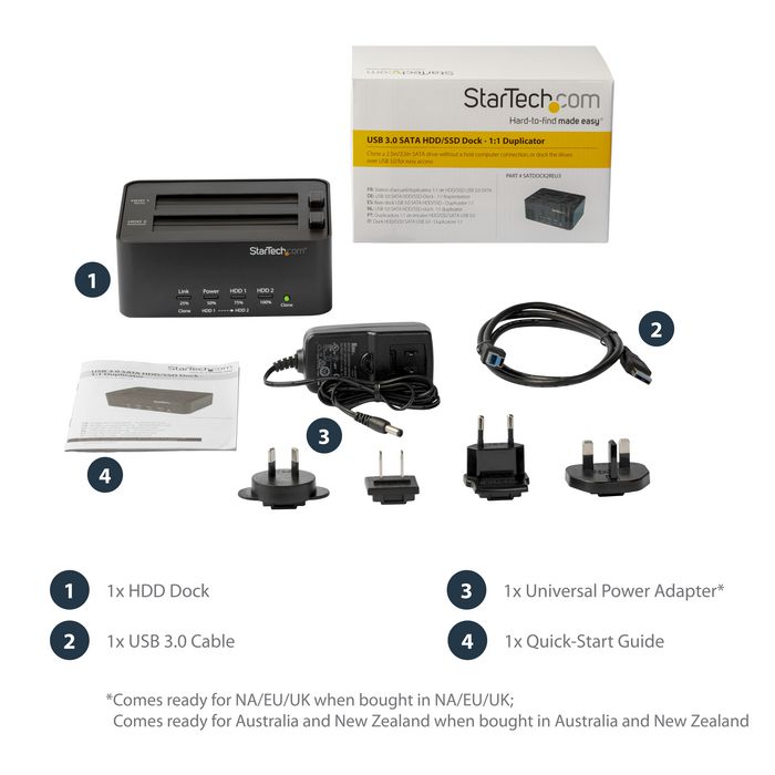 StarTech.com USB3SSATAIDE кабельный разъем/переходник USB 3.0 A IDE/SATA/LP4 Черный цвет черный