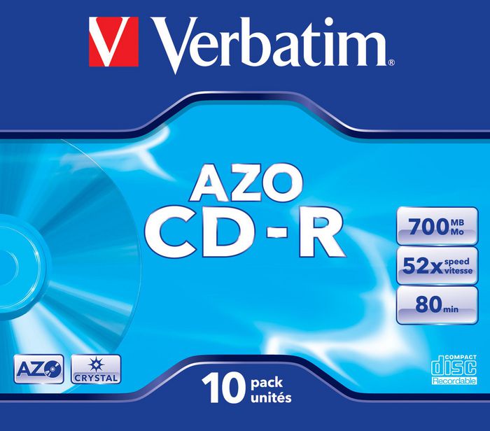 Verbatim CD-R AZO Crystal, 700MB, 52x - W124814909