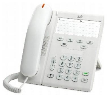Cisco IP Phone 6911, IEEE Ethernet 802.3af, Class 1, 48 VDC, Standard Handset, Arctic White - W124747745
