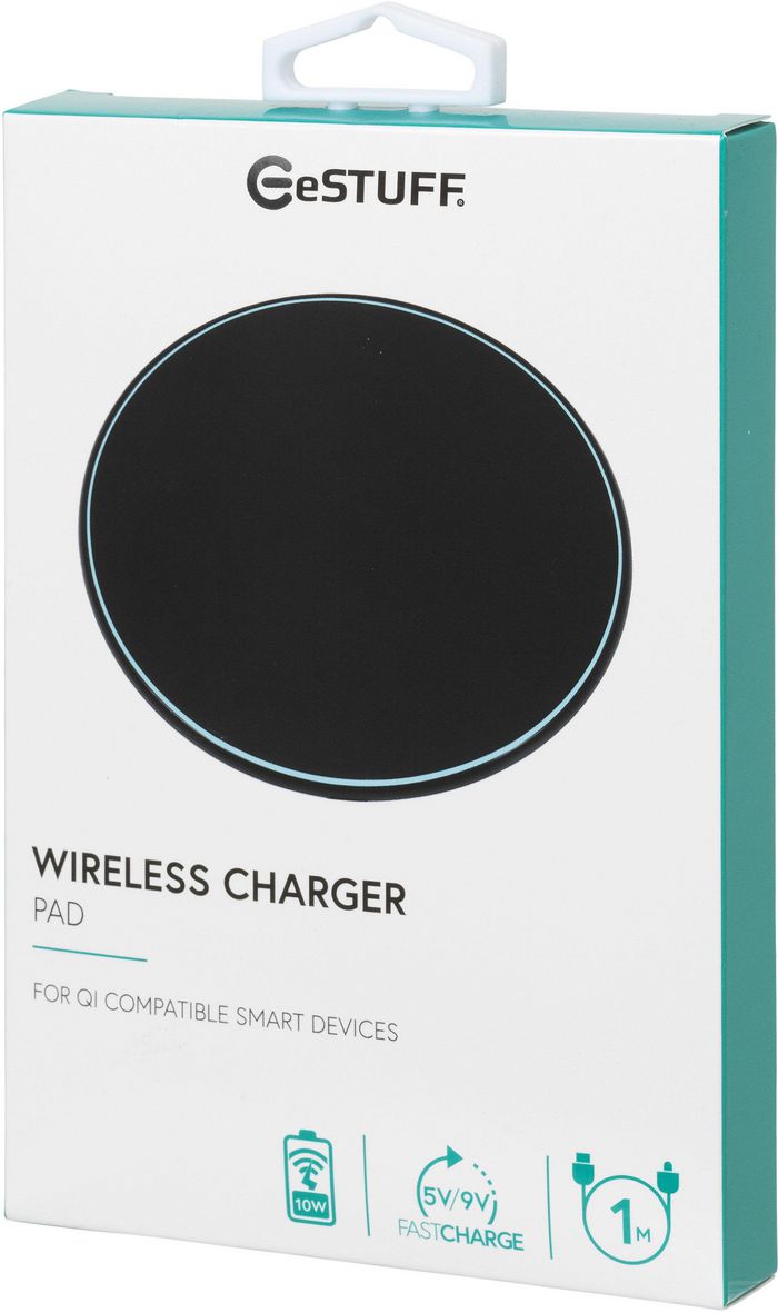 eSTUFF Fast Wireless Charger Pad 15W - Black - W127208616