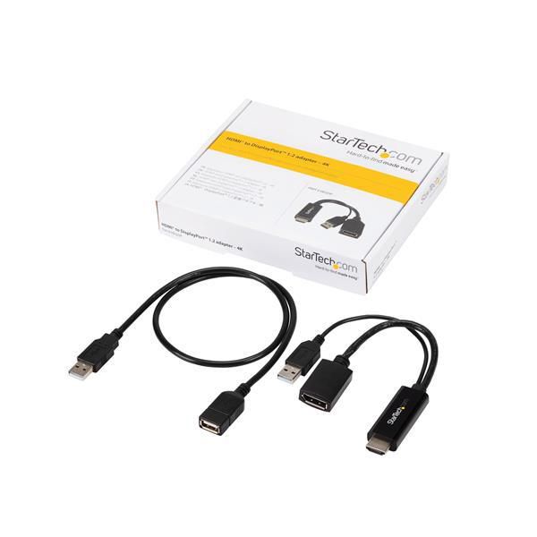 StarTech.com StarTech.com 4K 30Hz HDMI to DisplayPort Video Adapter w/ USB Power - 6 in - HDMI 1.4 (Male) to DP 1.2 (Female) Active Monitor Converter (HD2DP) - W124556202
