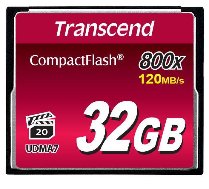 Transcend Transcend, 800 CompactFlash Card, 32GB, 120/60MB/s - W124583805