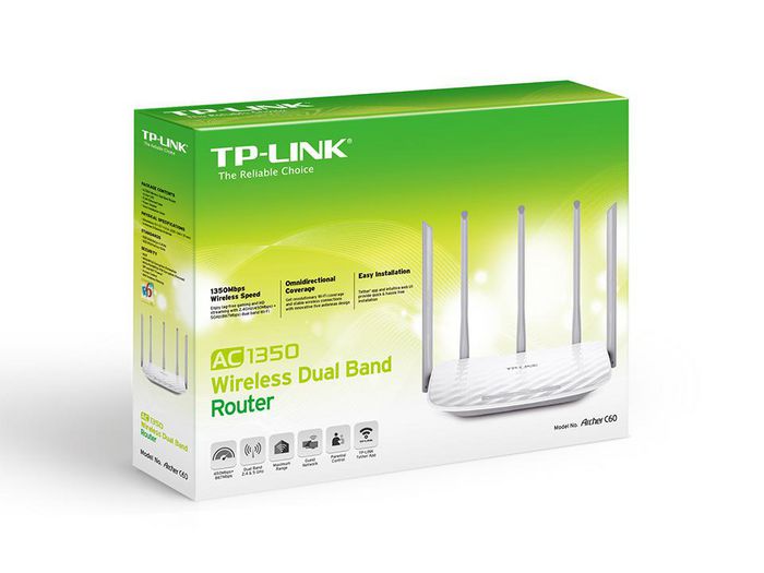 TP-Link AC1350 Wireless Dual Band Router, 802.11ac, 2.4GHz-5GHz, 450Mbps/867Mbps, IPv4/IPv6, Fast Ethernet, White - W124545533