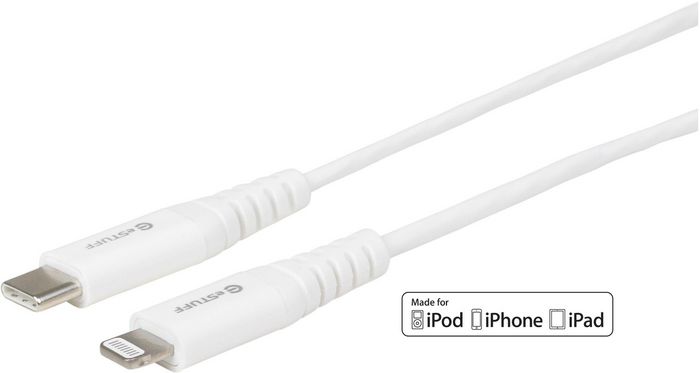 eSTUFF USB-C Lightning Cable MFI 0,5m White - W126616708