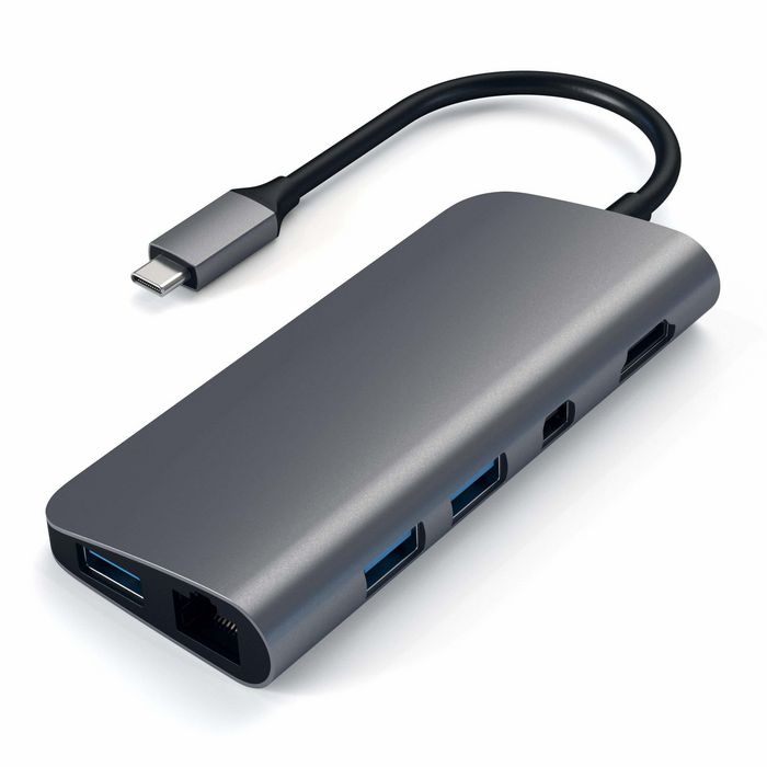 Satechi Type C Multimedia Adapter with 4K HDMI, Mini DisplayPort, USB-C PD, Gigabit Ethernet, USB 3.0, Micro SD/SD Card Slots - W125770279