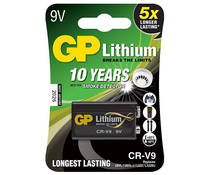 GP Batteries CRV9SD-2U1 9V Lithium, 1-pack - W124589655