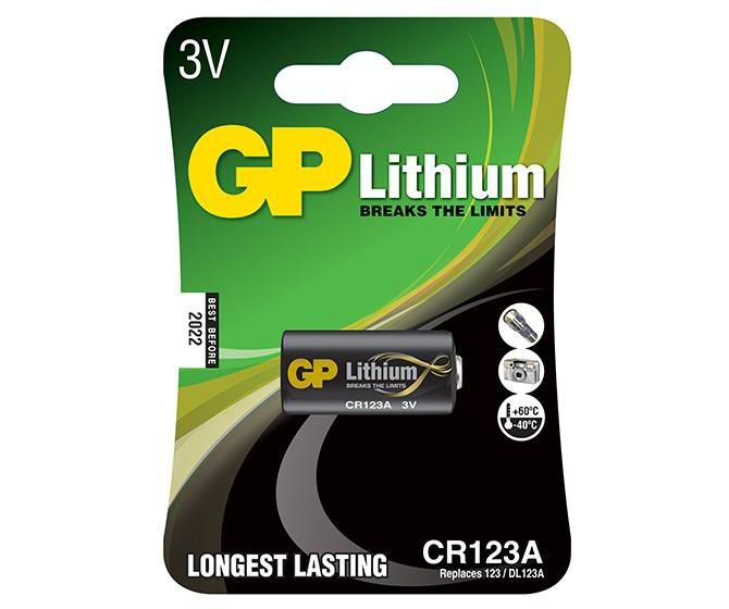 GP Batteries Primary Lithium Pro- CR123A, 1-pack - W124647843
