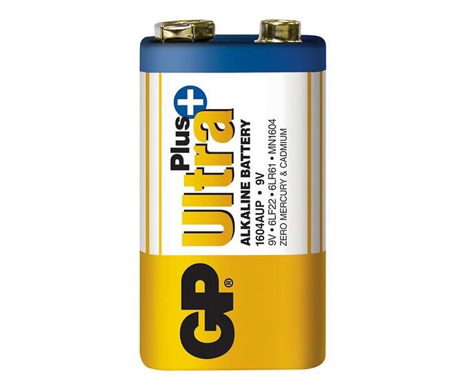 GP Batteries Ultra Plus Alkaline 9V batteri, 1604AUP/6LF22, 1-pack - W125140231