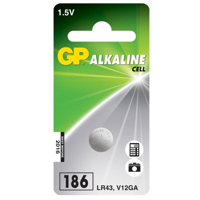 GP Batteries Alkaline Cell Battery 186-C1, 1,5V, LR43, 1-pack - W125284266