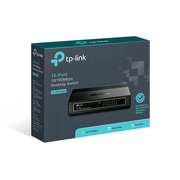 TP-Link 16-Port 10/100Mbps Desktop/Rackmount Switch - W124476279