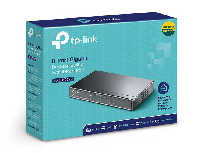 TP-Link 8x 10/100/1000Mbps RJ45, PoE, 16Gbps, 8K Mac Address, 53W - W125275616