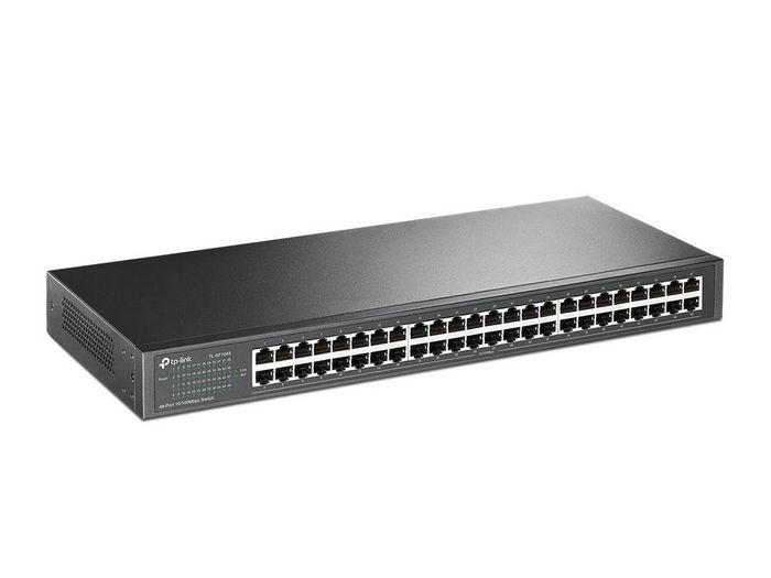TP-Link 48-Port 10/100Mbps Rackmount Switch, 9.6 Gbps, Black - W125333538