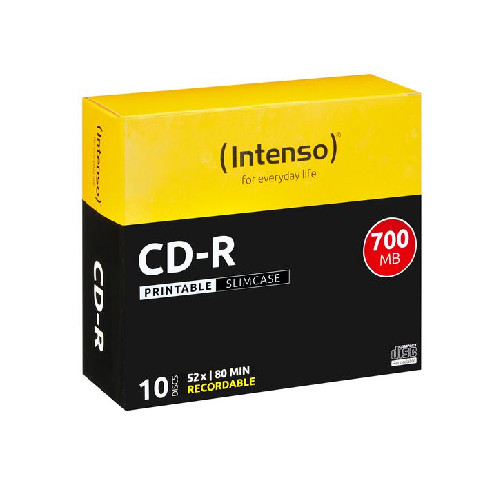 Intenso CD-R 700MB/80 min. Printable, 10er Slimcase - W124403523