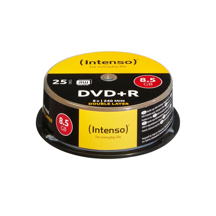 Intenso DVD+R 8.5GB 8x Double Layer, Cakebox 25pcs - W124881451