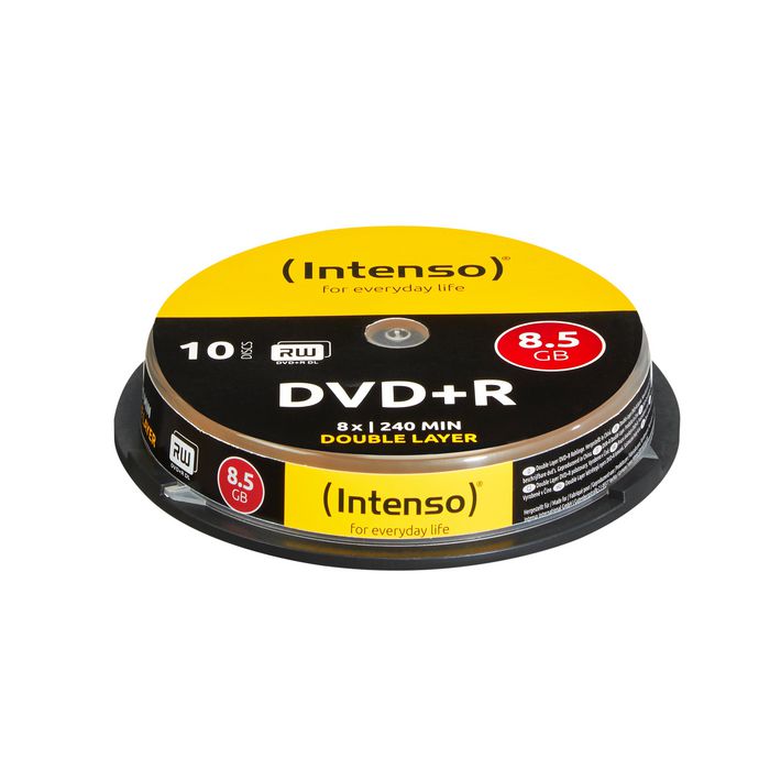 Intenso DVD+R 8.5GB, DL, 8x, Cakebox 10pcs - W124581786
