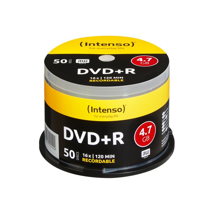 Intenso DVD+R 4.7GB, 16x speed, cakebox 50pcs - W125284485