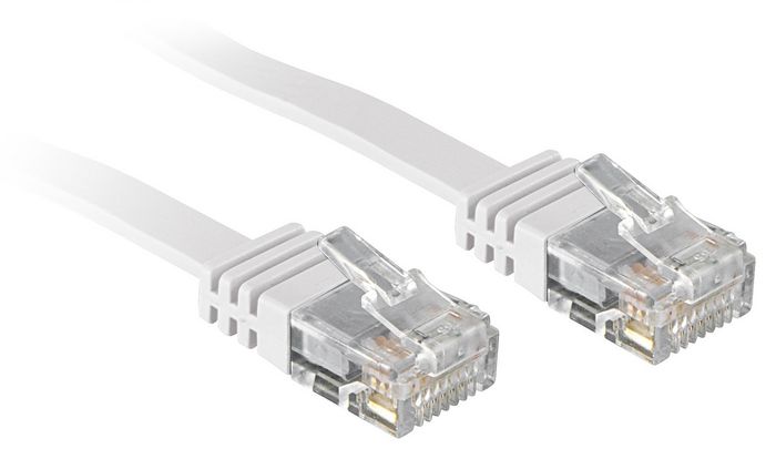 Lindy 2m Cat.6 U/UTP Flat Network Cable, White - W125784979