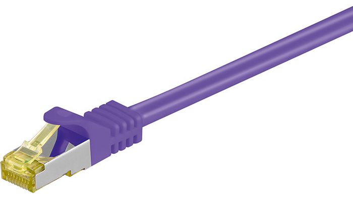 MicroConnect RJ45 Patch Cord S/FTP w. CAT 7 raw cable, 0.5m, Purple - W125174305