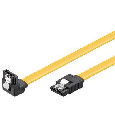 MicroConnect Sata III Male 90° to Sata III Male, 6GB, 0.7m, Yellow - W124374641